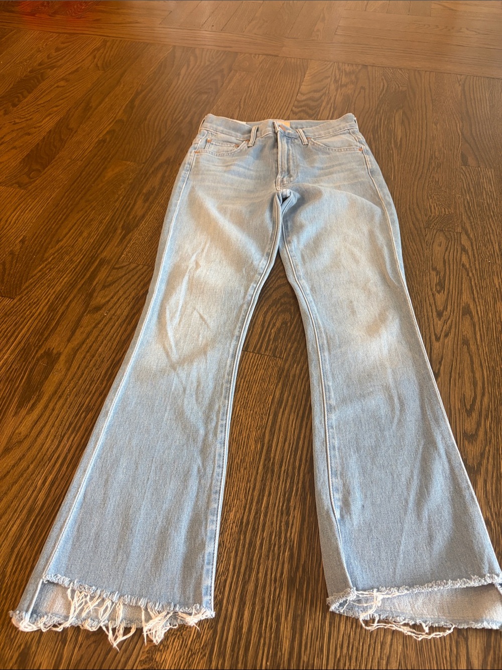 MOTHER Light Wash High-Rise Flare Jeans